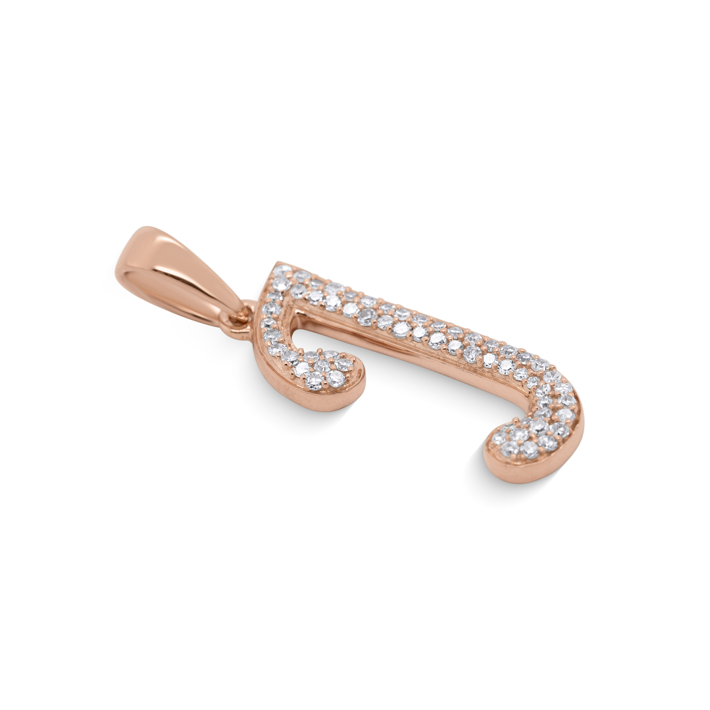 Diamond Letter J Pendant 0.18 ct. 14K Rose Gold